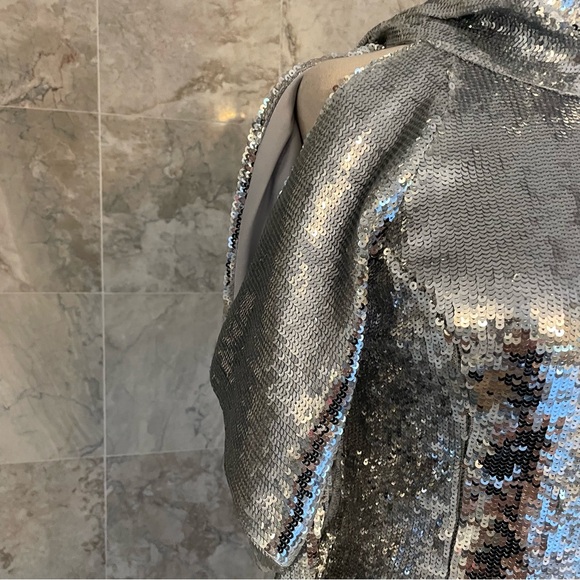 INC International Concepts Sequin Cold Shoulder Tie Back Top - Picture 5 of 8